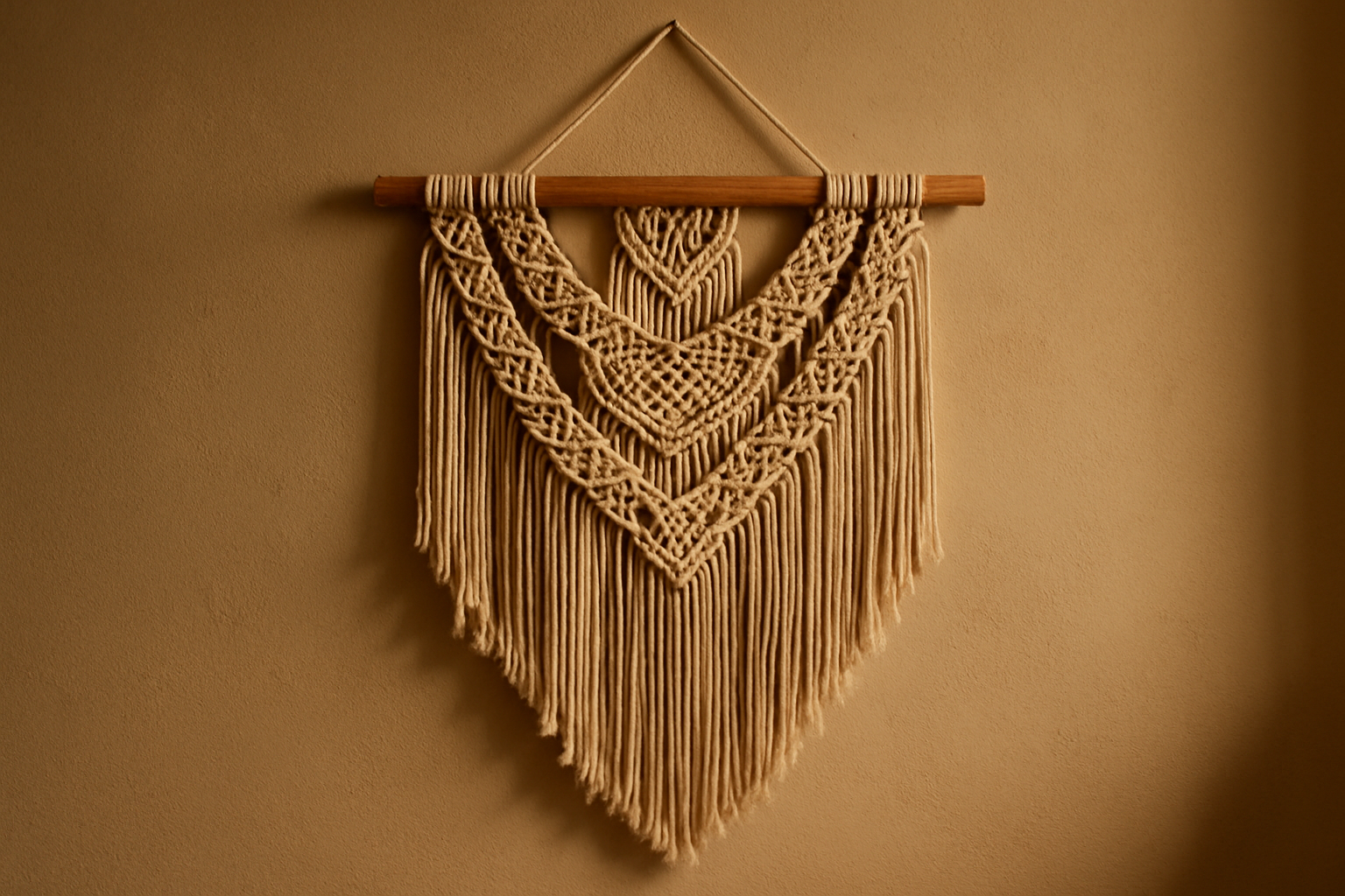 Bohem tarzı makrome duvar askısı